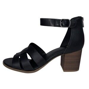 Frye & Co Hollins Womens Size 10 Black Heeled Sandals Open Toe Ankle Strap New